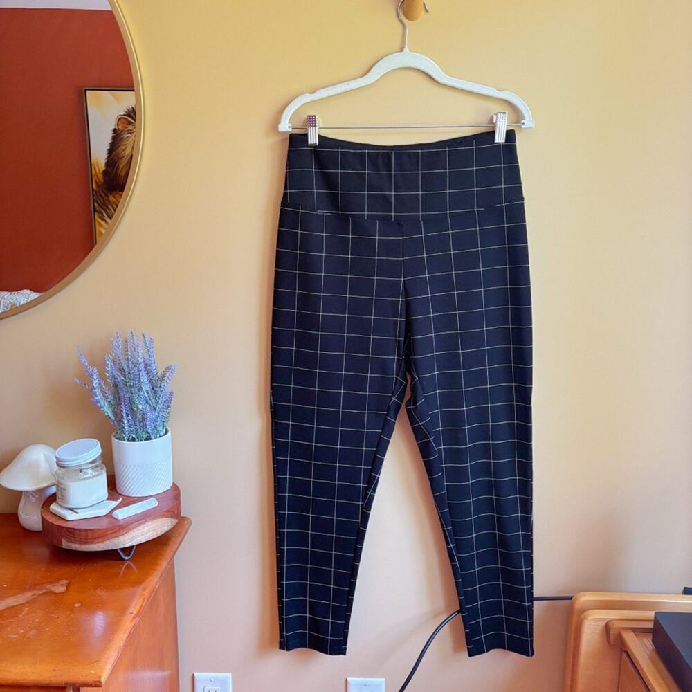 Per Se Tummy Control Grid Pattern Leggings Shaping Size Large